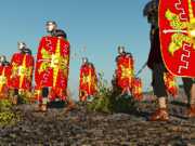 Close up of the Legionnaires marching past