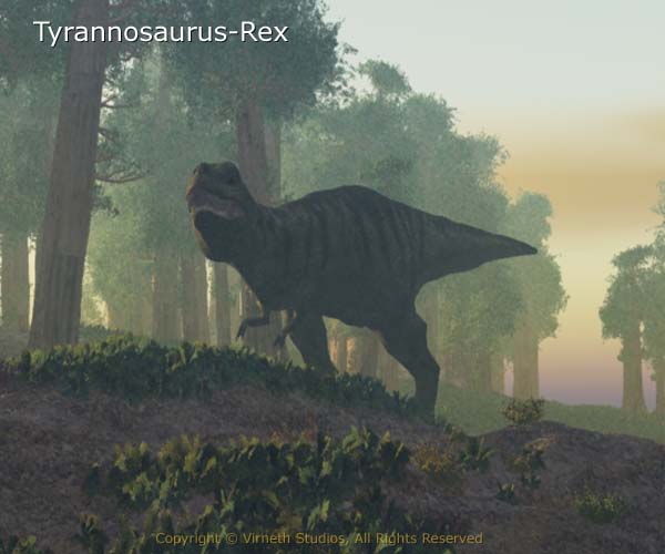 Tyrannosaurus-Rex hunting in the Cretaceous